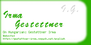 irma gestettner business card